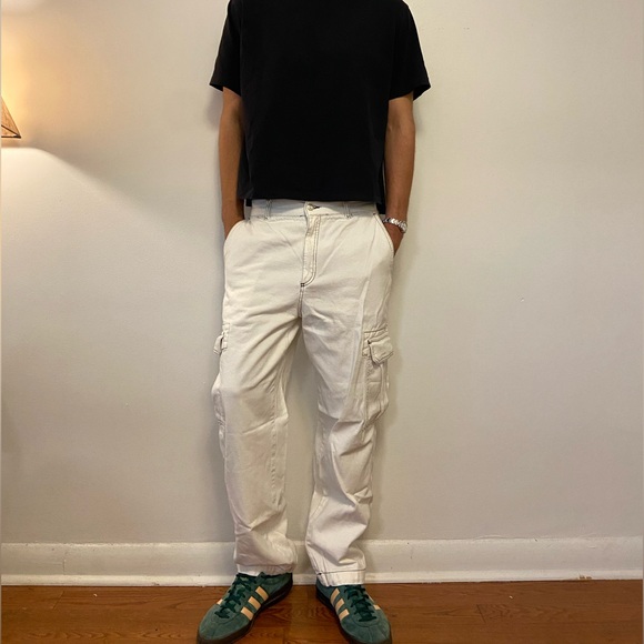 Loose fit white cargo pants Zara - Picture 4 of 5